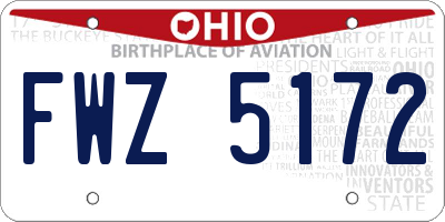 OH license plate FWZ5172