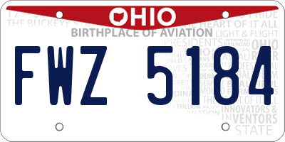 OH license plate FWZ5184