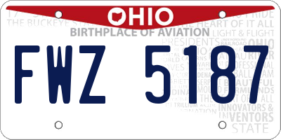 OH license plate FWZ5187