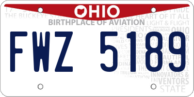 OH license plate FWZ5189