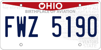 OH license plate FWZ5190