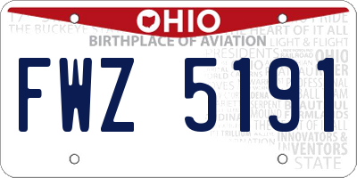 OH license plate FWZ5191