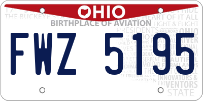OH license plate FWZ5195