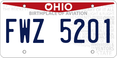 OH license plate FWZ5201