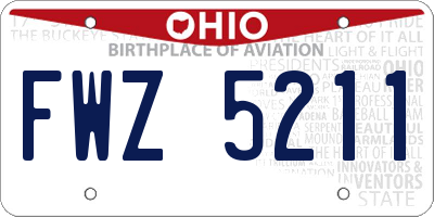 OH license plate FWZ5211