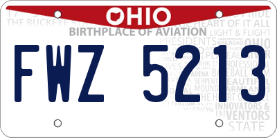 OH license plate FWZ5213