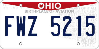 OH license plate FWZ5215