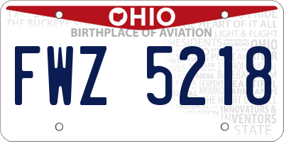 OH license plate FWZ5218