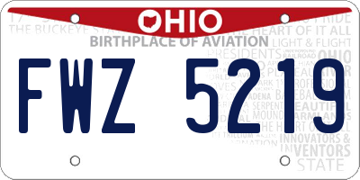 OH license plate FWZ5219