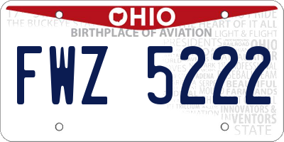 OH license plate FWZ5222