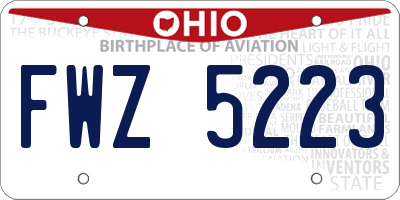OH license plate FWZ5223