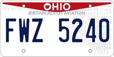 OH license plate FWZ5240
