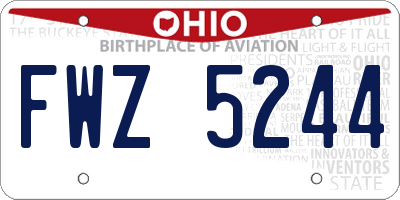 OH license plate FWZ5244