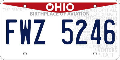 OH license plate FWZ5246