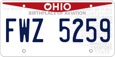 OH license plate FWZ5259