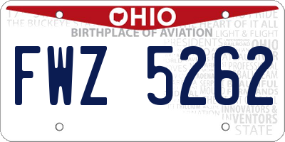 OH license plate FWZ5262