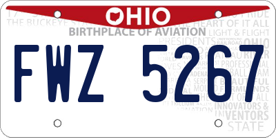 OH license plate FWZ5267
