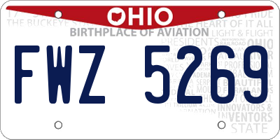 OH license plate FWZ5269