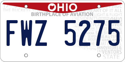OH license plate FWZ5275