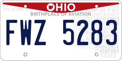 OH license plate FWZ5283