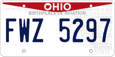 OH license plate FWZ5297