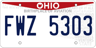 OH license plate FWZ5303