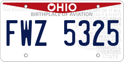 OH license plate FWZ5325