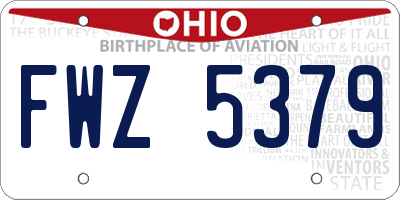 OH license plate FWZ5379