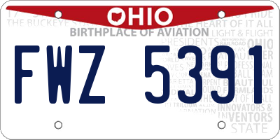 OH license plate FWZ5391