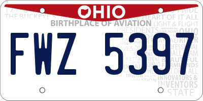 OH license plate FWZ5397
