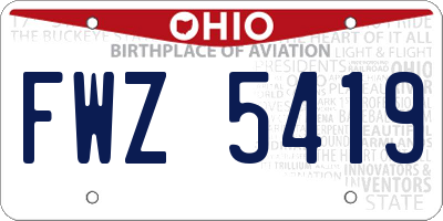 OH license plate FWZ5419