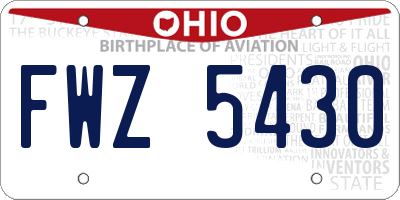 OH license plate FWZ5430