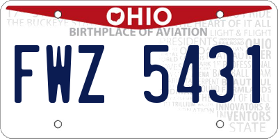 OH license plate FWZ5431