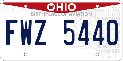 OH license plate FWZ5440