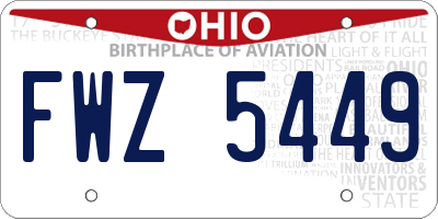 OH license plate FWZ5449
