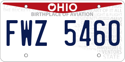 OH license plate FWZ5460
