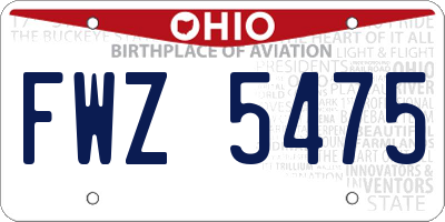 OH license plate FWZ5475