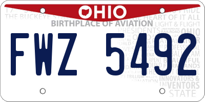 OH license plate FWZ5492