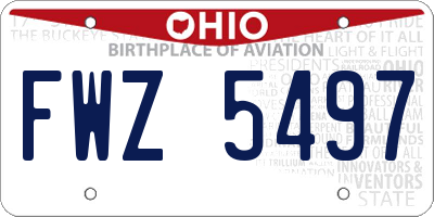 OH license plate FWZ5497