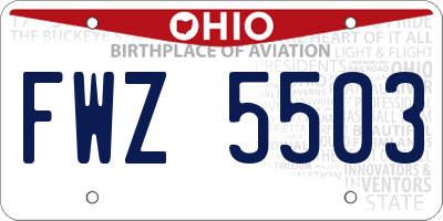 OH license plate FWZ5503