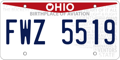 OH license plate FWZ5519