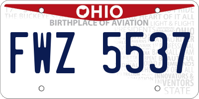 OH license plate FWZ5537
