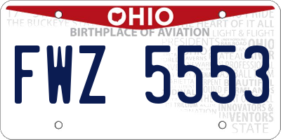 OH license plate FWZ5553