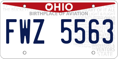 OH license plate FWZ5563
