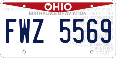 OH license plate FWZ5569
