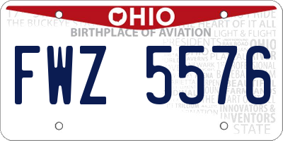 OH license plate FWZ5576