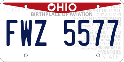 OH license plate FWZ5577