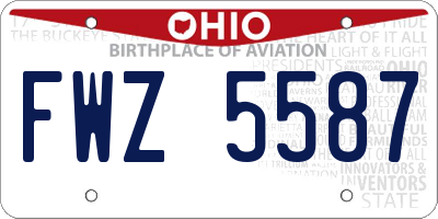 OH license plate FWZ5587