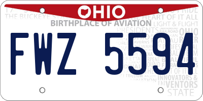 OH license plate FWZ5594