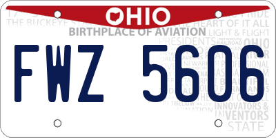 OH license plate FWZ5606